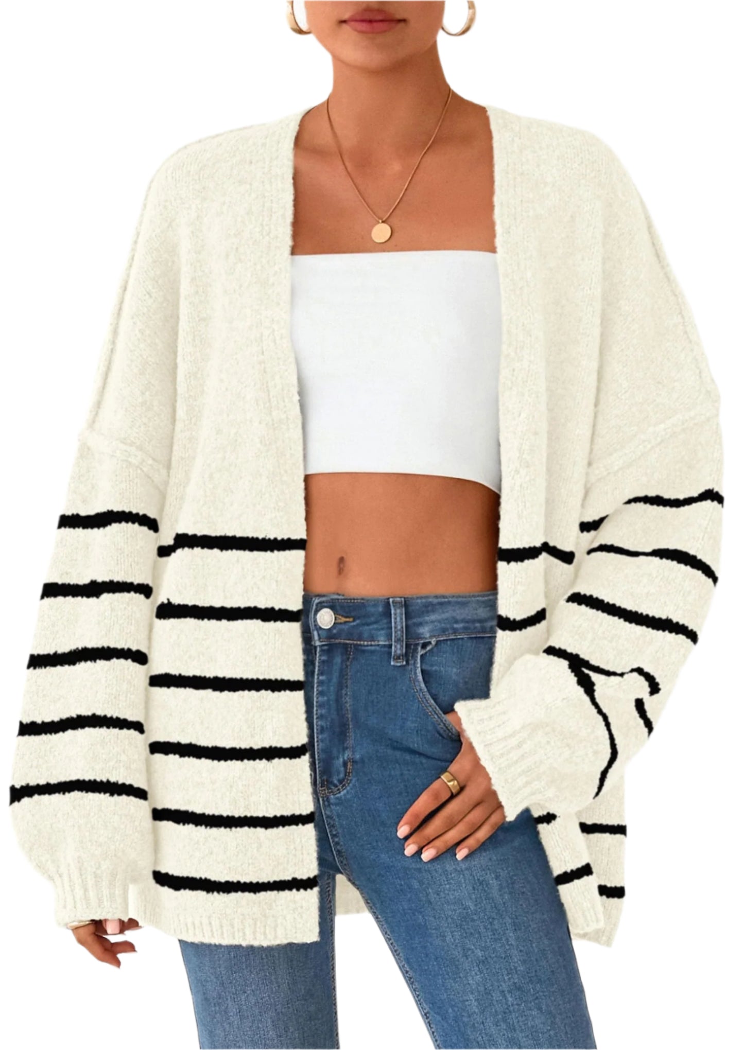 Oversized Lantern Sleeve Cardigan