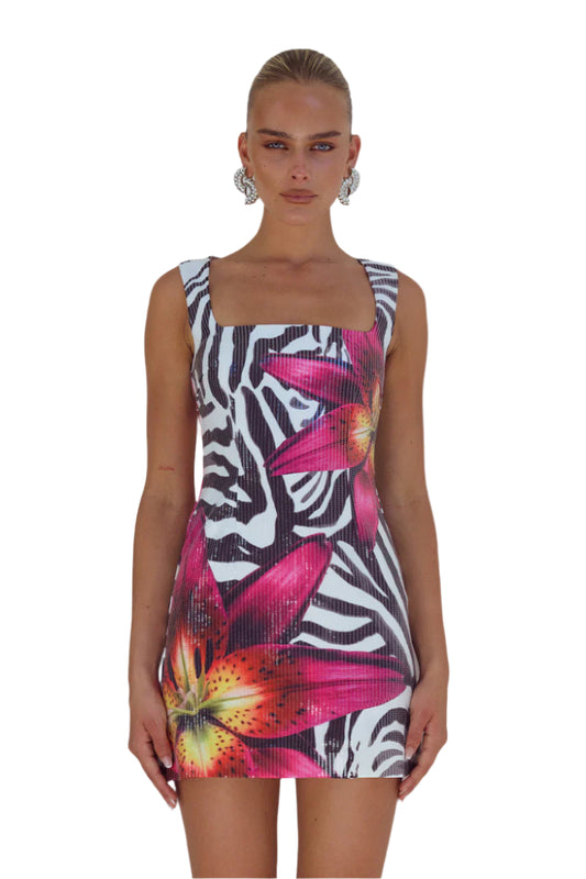 Zebra Floral Dress